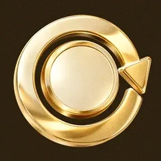 Gold circular arrow — Roospin