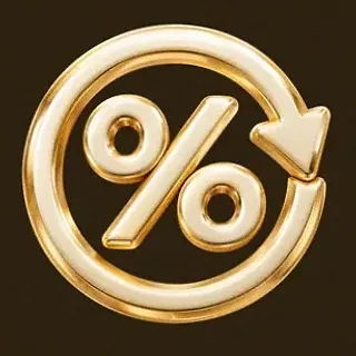 Gold percent symbol — Roospin